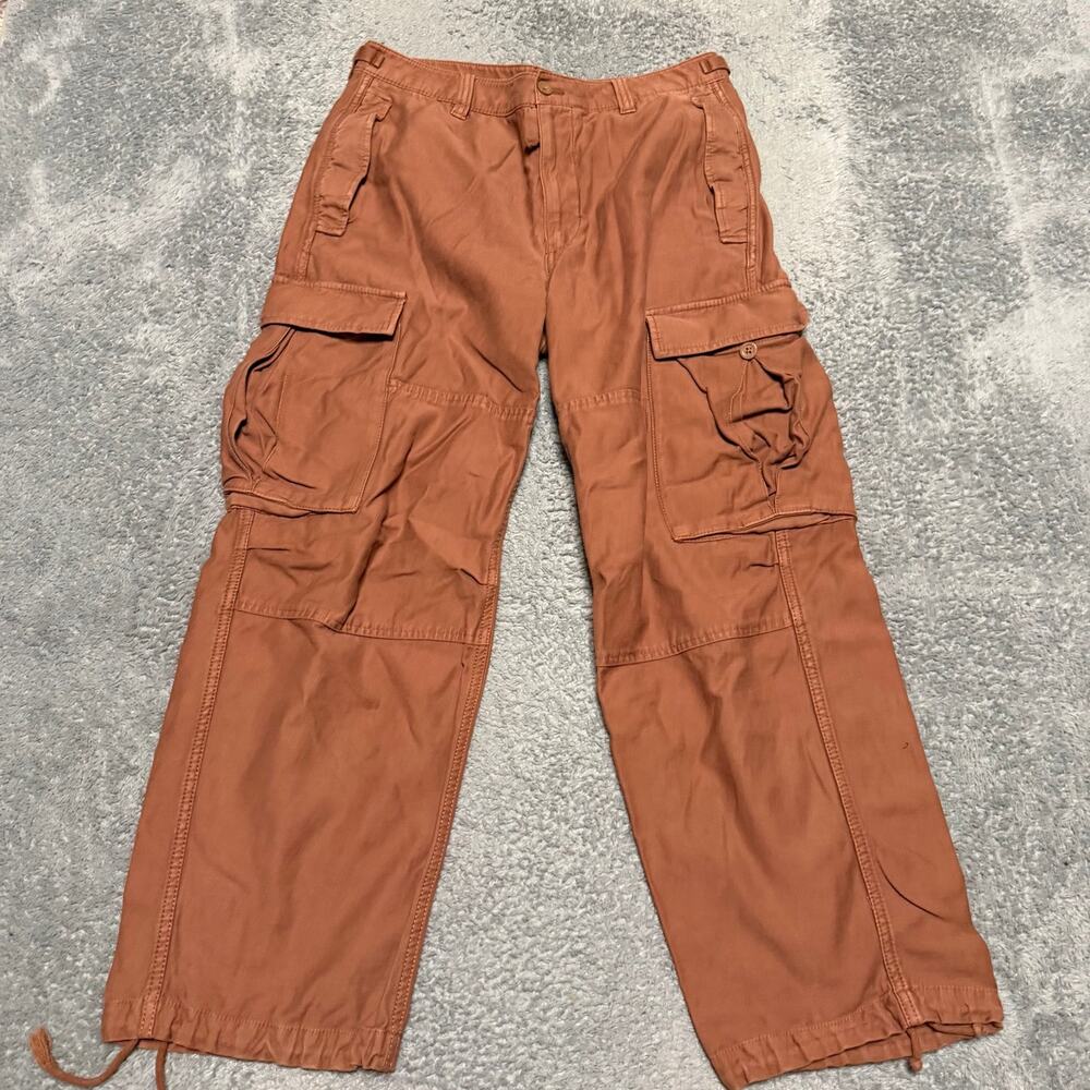 Aritzia TNA Pants Womens 10 (32x27) Supply Cargo Orange High rise Relaxed Fit
